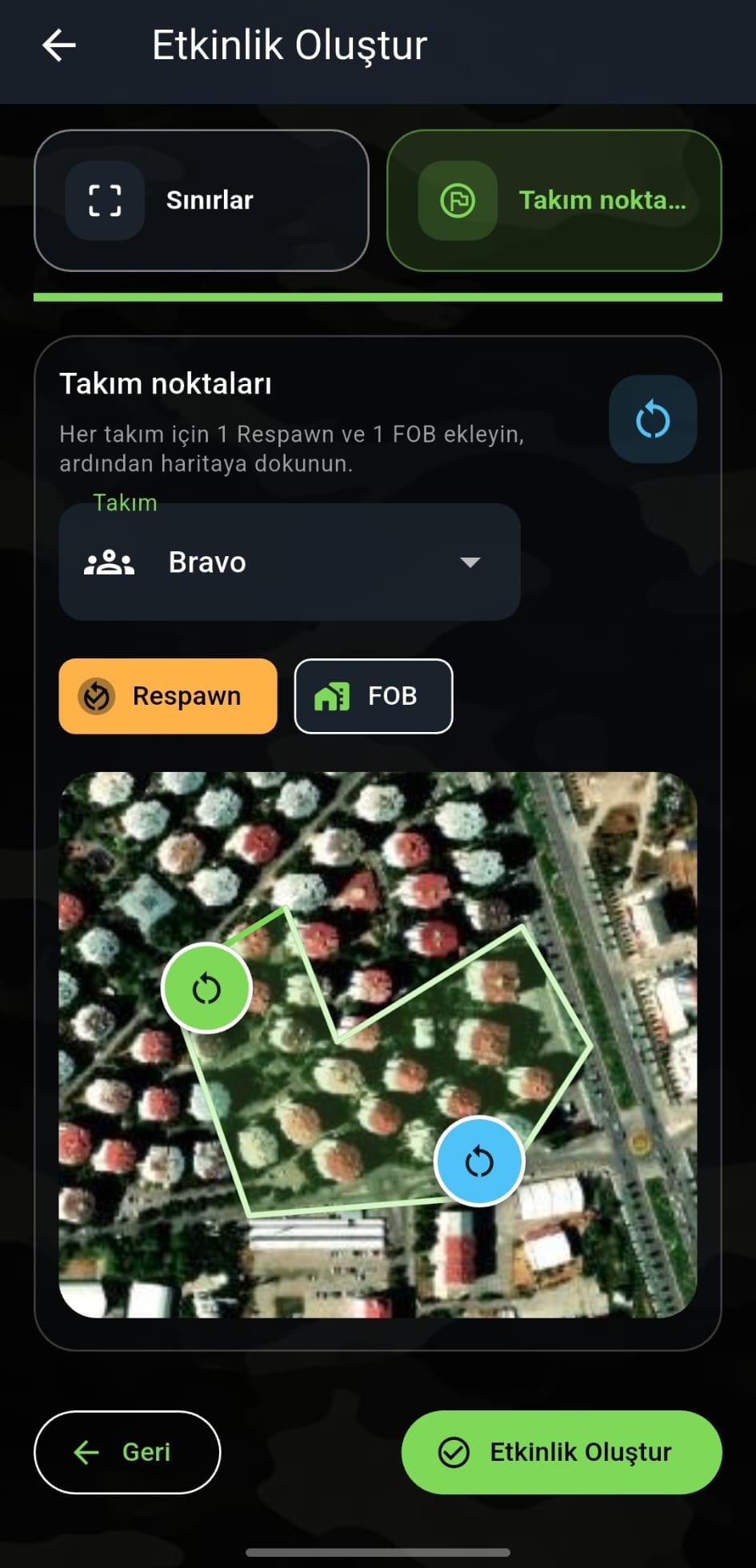 Takım noktaları ekranı